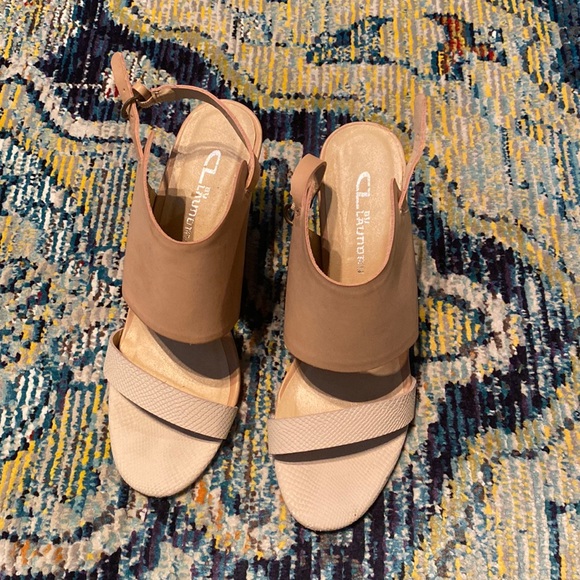 CL by Laundry Nude Wooden Wedge Heels - Picture 2 of 6